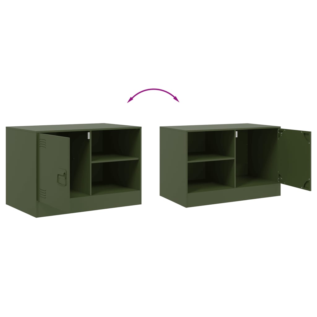 vidaXL TV Cabinets 2 pcs Olive Green 67x39x44 cm Steel