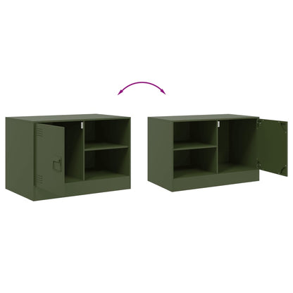 vidaXL TV Cabinets 2 pcs Olive Green 67x39x44 cm Steel