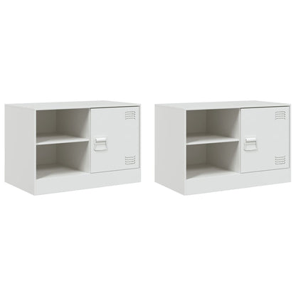 vidaXL TV Cabinets 2 pcs White 67x39x44 cm Steel