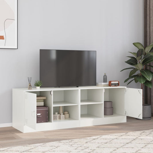vidaXL 2 Piece TV Cabinet Set White 67x39x44 cm Steel