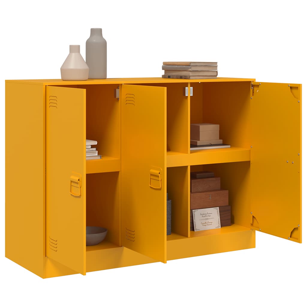 vidaXL Sideboard Mustard Yellow 99x39x73 cm Steel