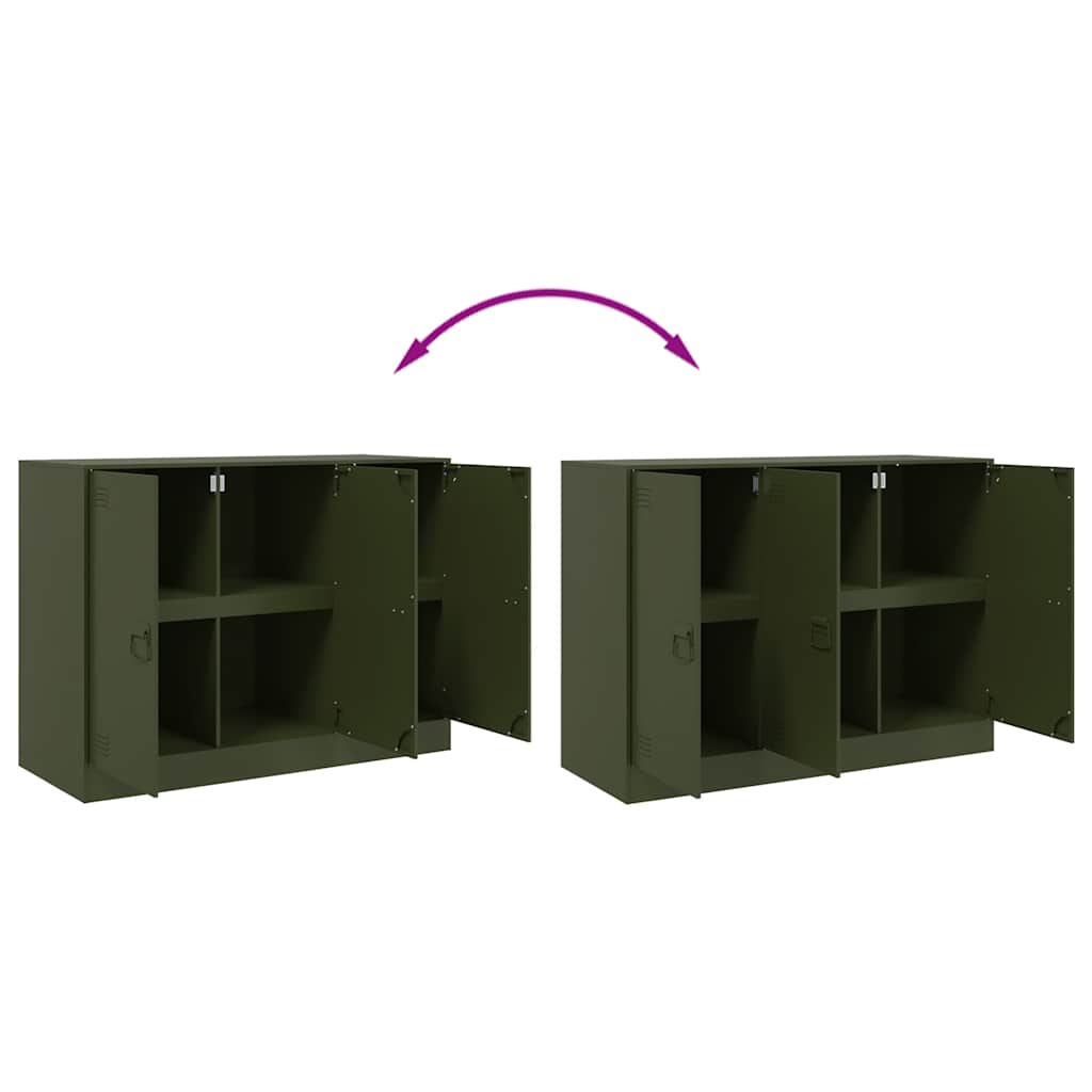 vidaXL Sideboard Olive Green 99x39x73 cm Steel