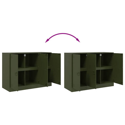 vidaXL Sideboard Olive Green 99x39x73 cm Steel