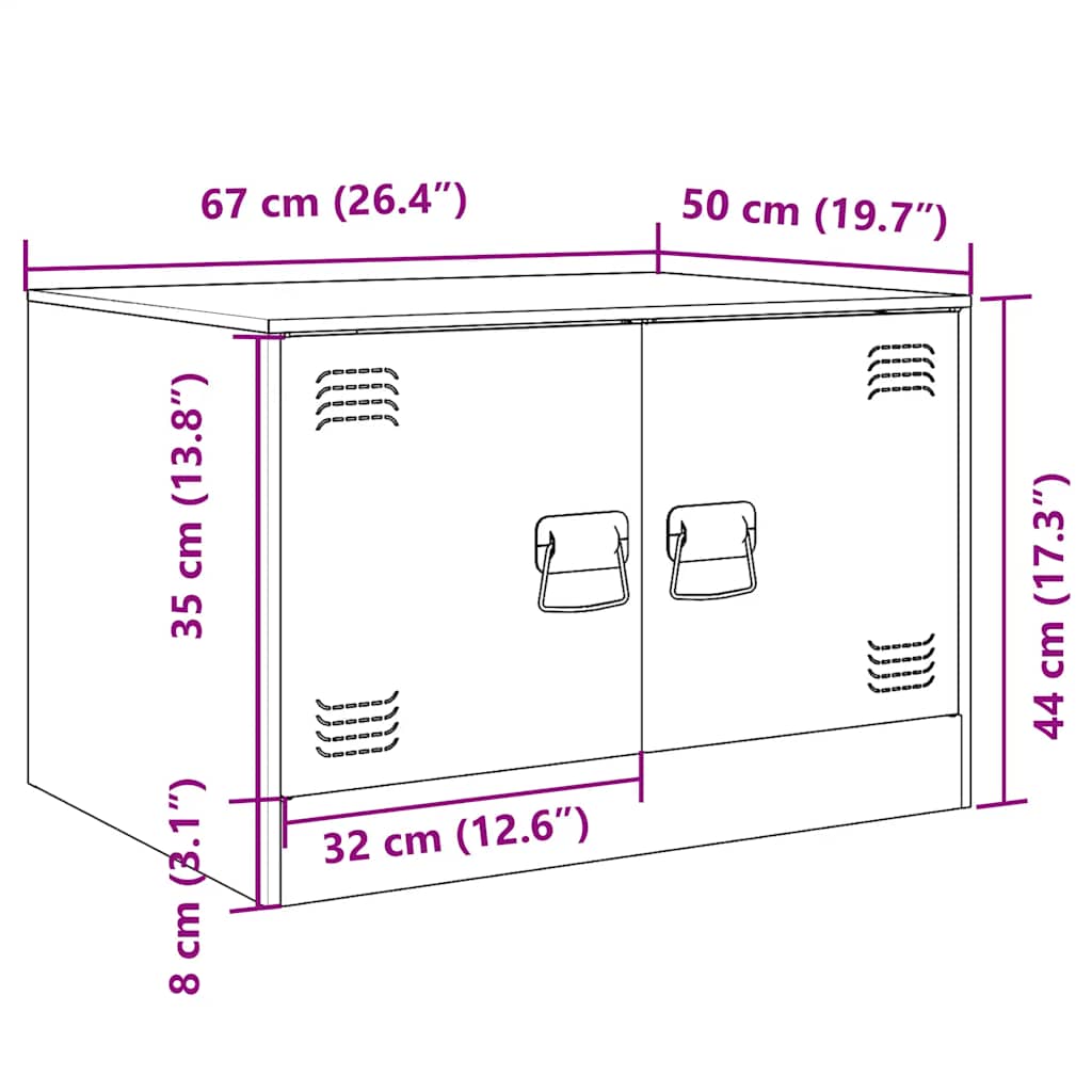 vidaXL Coffee Table Pink 67x50x44 cm Steel
