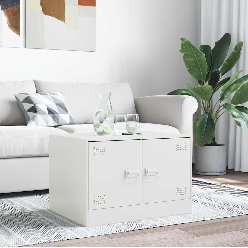 vidaXL Coffee Table White 67x50x44 cm Steel