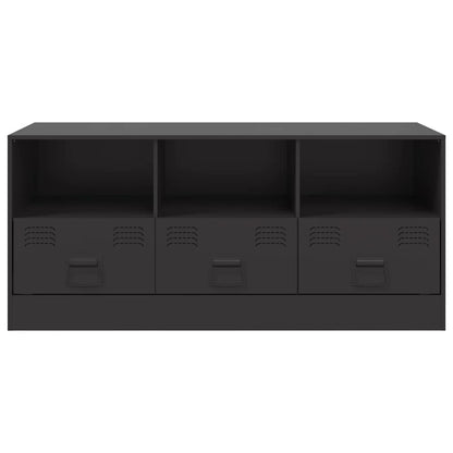 vidaXL TV Cabinet Black 99x39x44 cm Steel