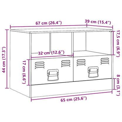 vidaXL TV Cabinet Black 67x39x44 cm Steel