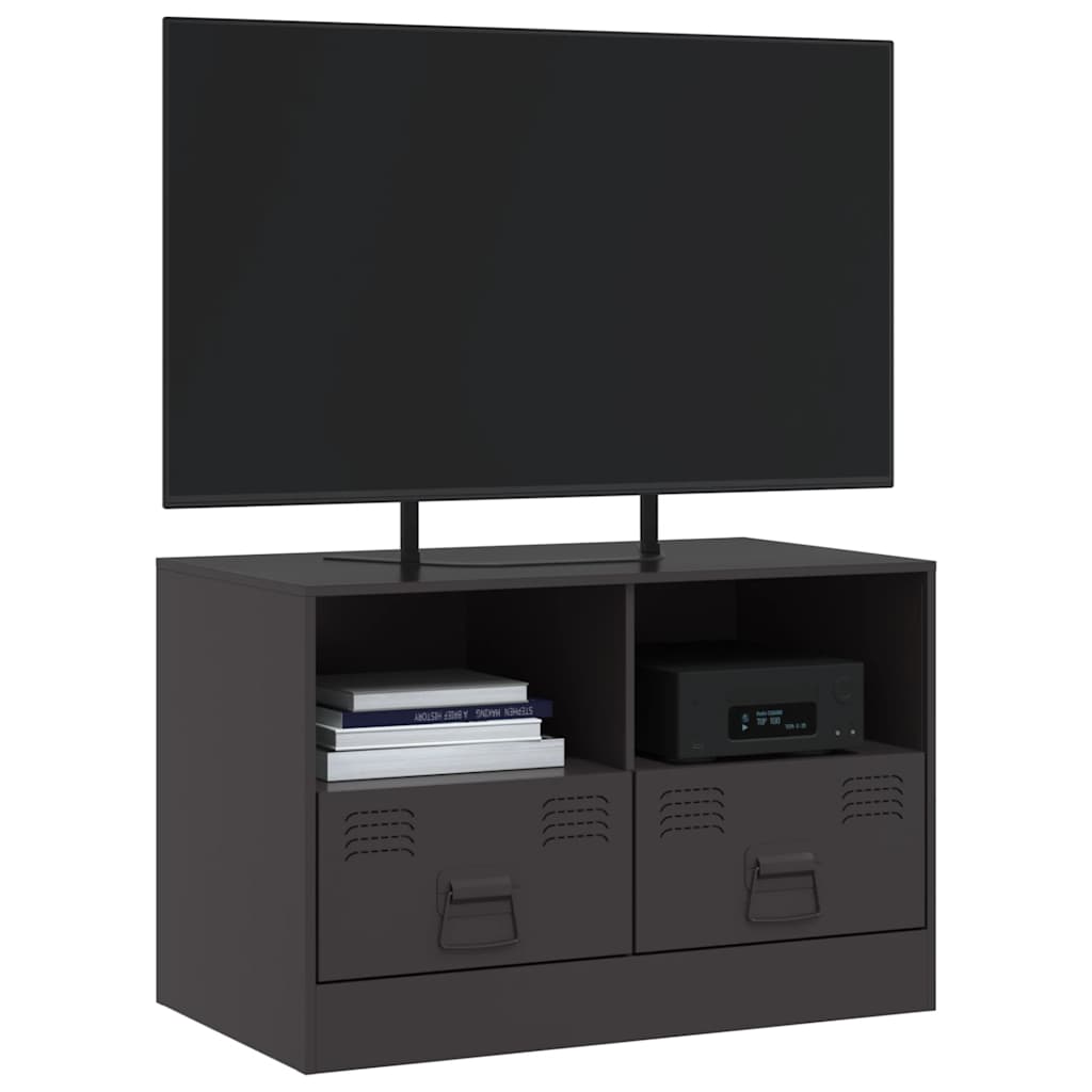 vidaXL TV Cabinet Black 67x39x44 cm Steel