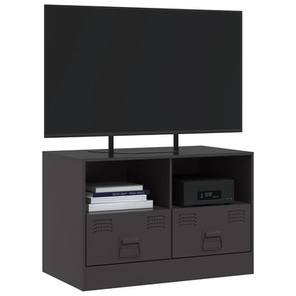 vidaXL TV Cabinet Black 67x39x44 cm Steel