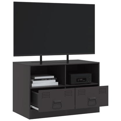 vidaXL TV Cabinet Black 67x39x44 cm Steel