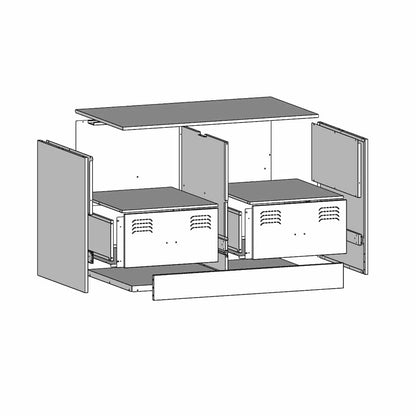 vidaXL 2 Piece TV Cabinet Set Black 67x39x44 cm Steel