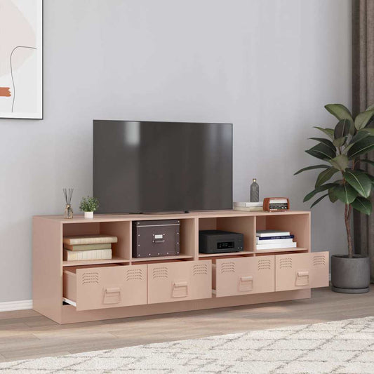 vidaXL 2 Piece TV Cabinet Set Pink 67x39x44 cm Steel