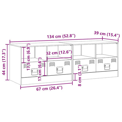 vidaXL 2 Piece TV Cabinet Set Anthracite 67x39x44 cm Steel
