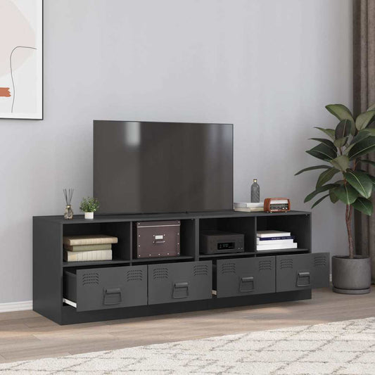 vidaXL 2 Piece TV Cabinet Set Anthracite 67x39x44 cm Steel