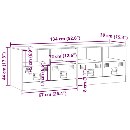 vidaXL 2 Piece TV Cabinet Set Mustard Yellow 67x39x44 cm Steel