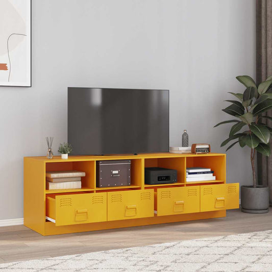 vidaXL 2 Piece TV Cabinet Set Mustard Yellow 67x39x44 cm Steel