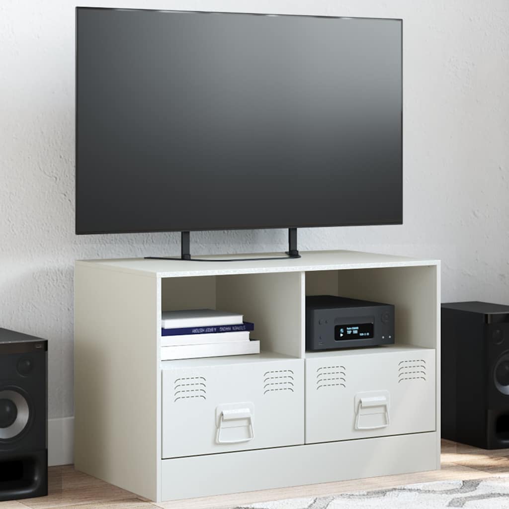 vidaXL TV Cabinet White 67x39x44 cm Steel
