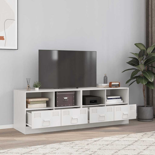 vidaXL 2 Piece TV Cabinet Set White 67x39x44 cm Steel