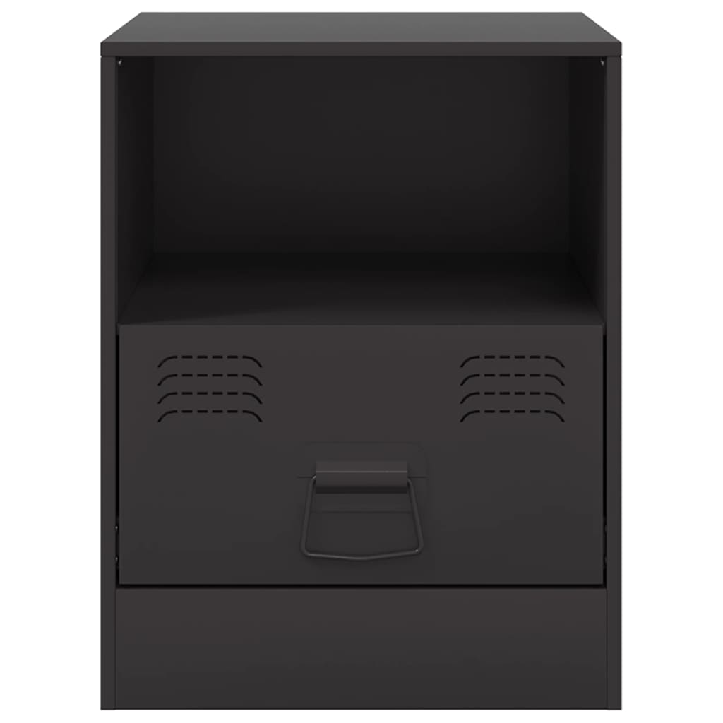 vidaXL Bedside Cabinet Black 34.5x39x44 cm Steel