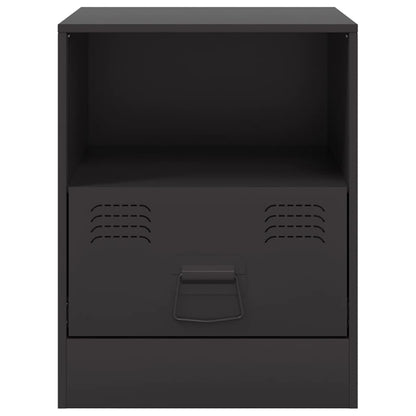 vidaXL Bedside Cabinet Black 34.5x39x44 cm Steel