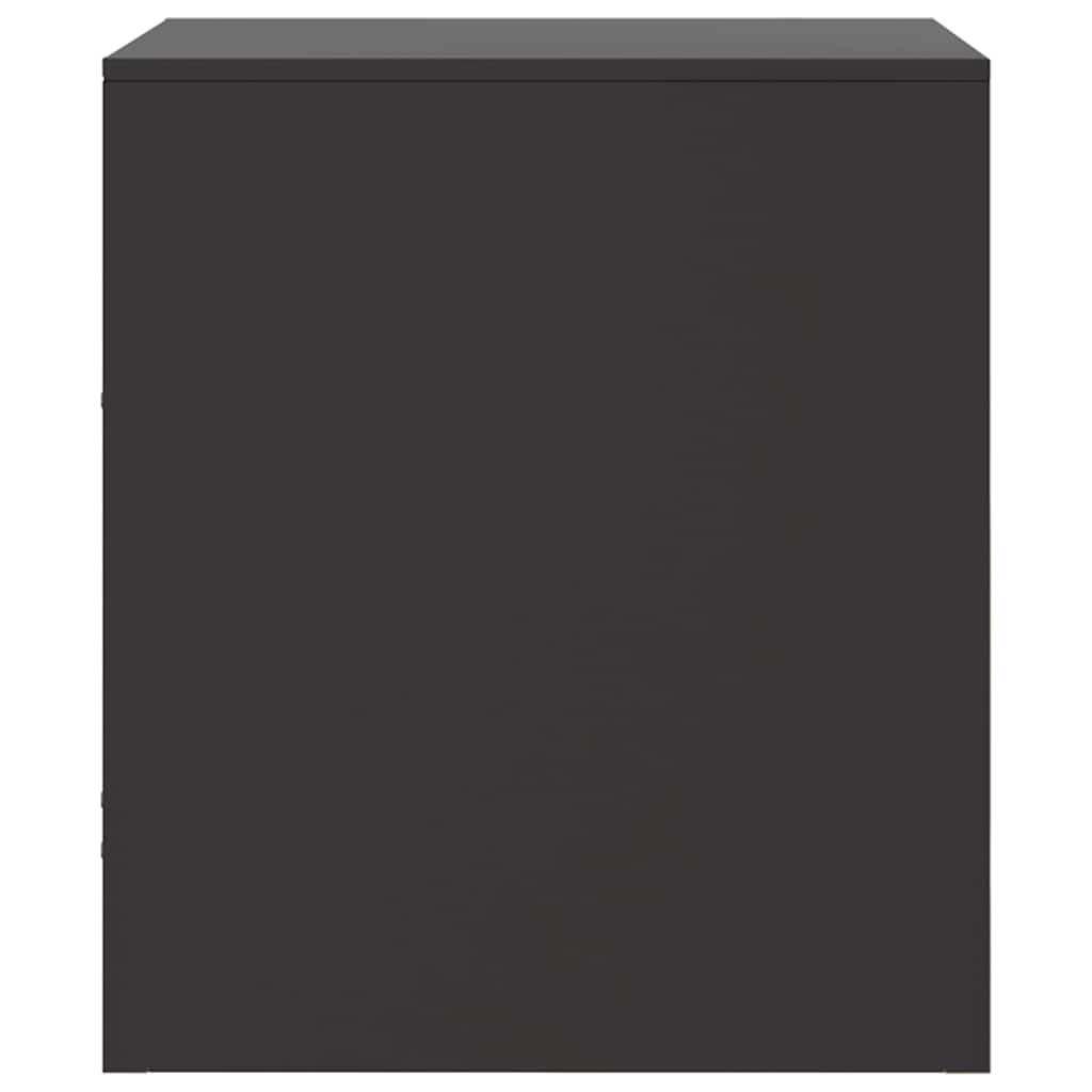vidaXL Bedside Cabinet Black 34.5x39x44 cm Steel