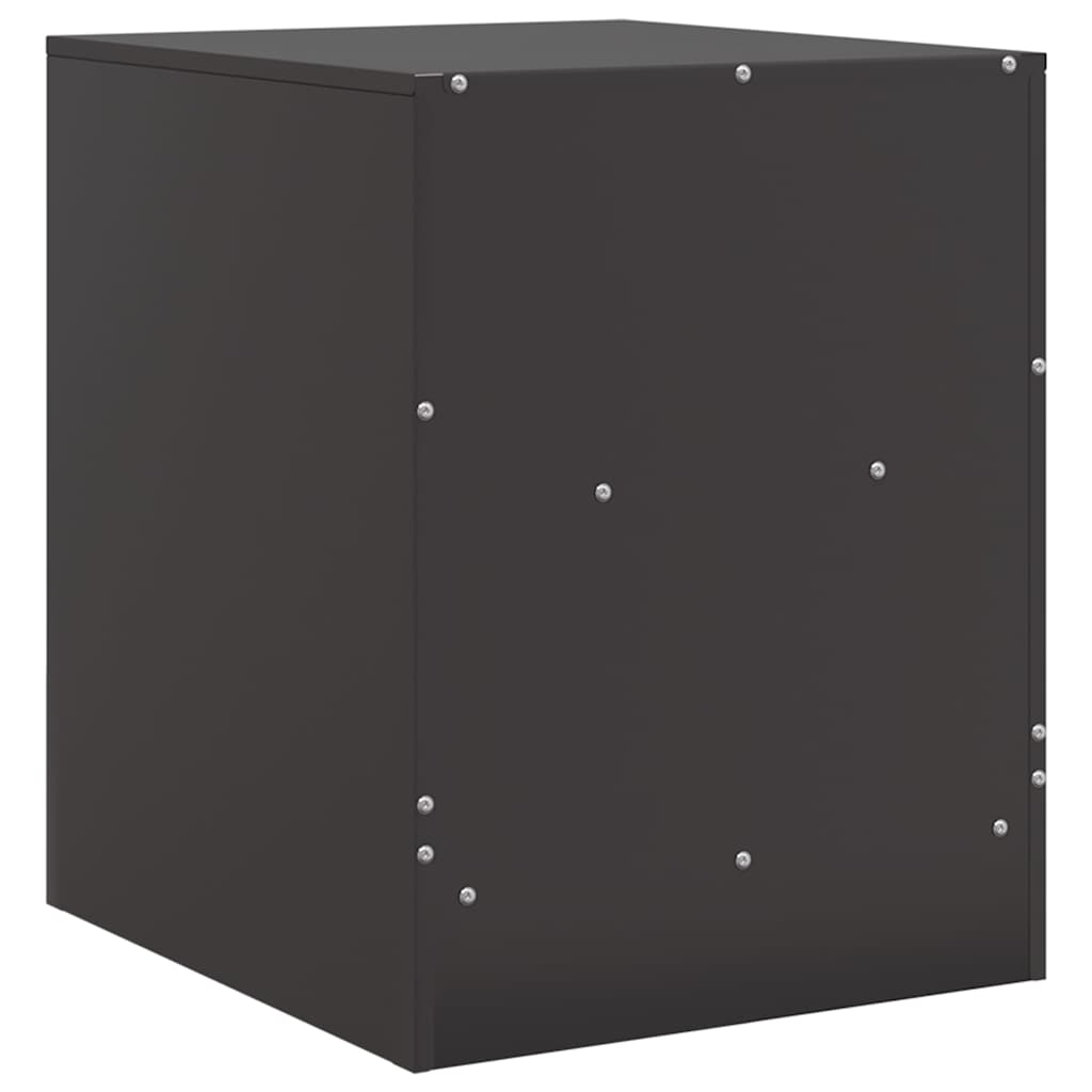 vidaXL Bedside Cabinet Black 34.5x39x44 cm Steel
