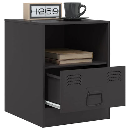 vidaXL Bedside Cabinet | Set of 2 | Black | Cold-rolled steel | Medium