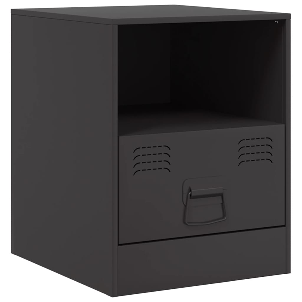 vidaXL Bedside Cabinet | Set of 2 | Black | Cold-rolled steel | Medium