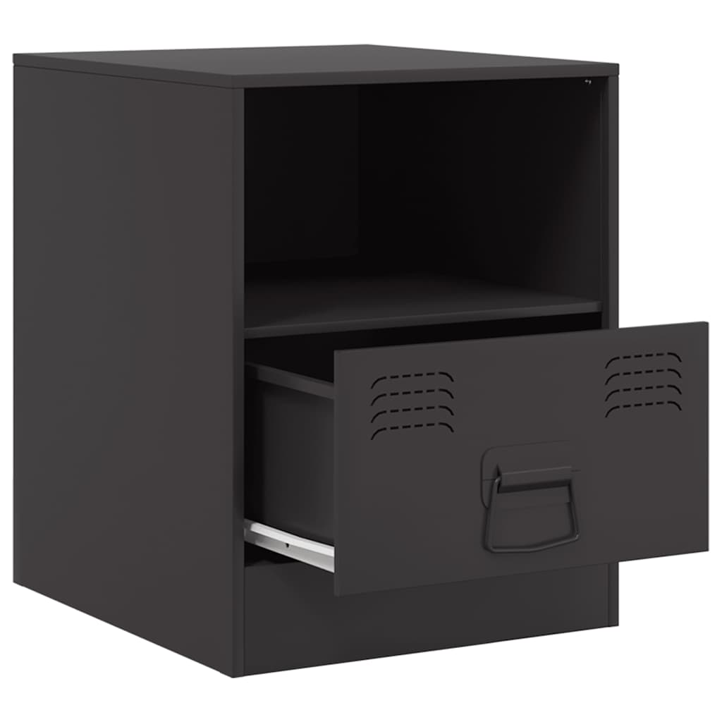vidaXL Bedside Cabinet | Set of 2 | Black | Cold-rolled steel | Medium