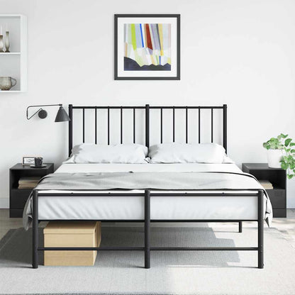 vidaXL Bedside Cabinet | Set of 2 | Black | Cold-rolled steel | Medium