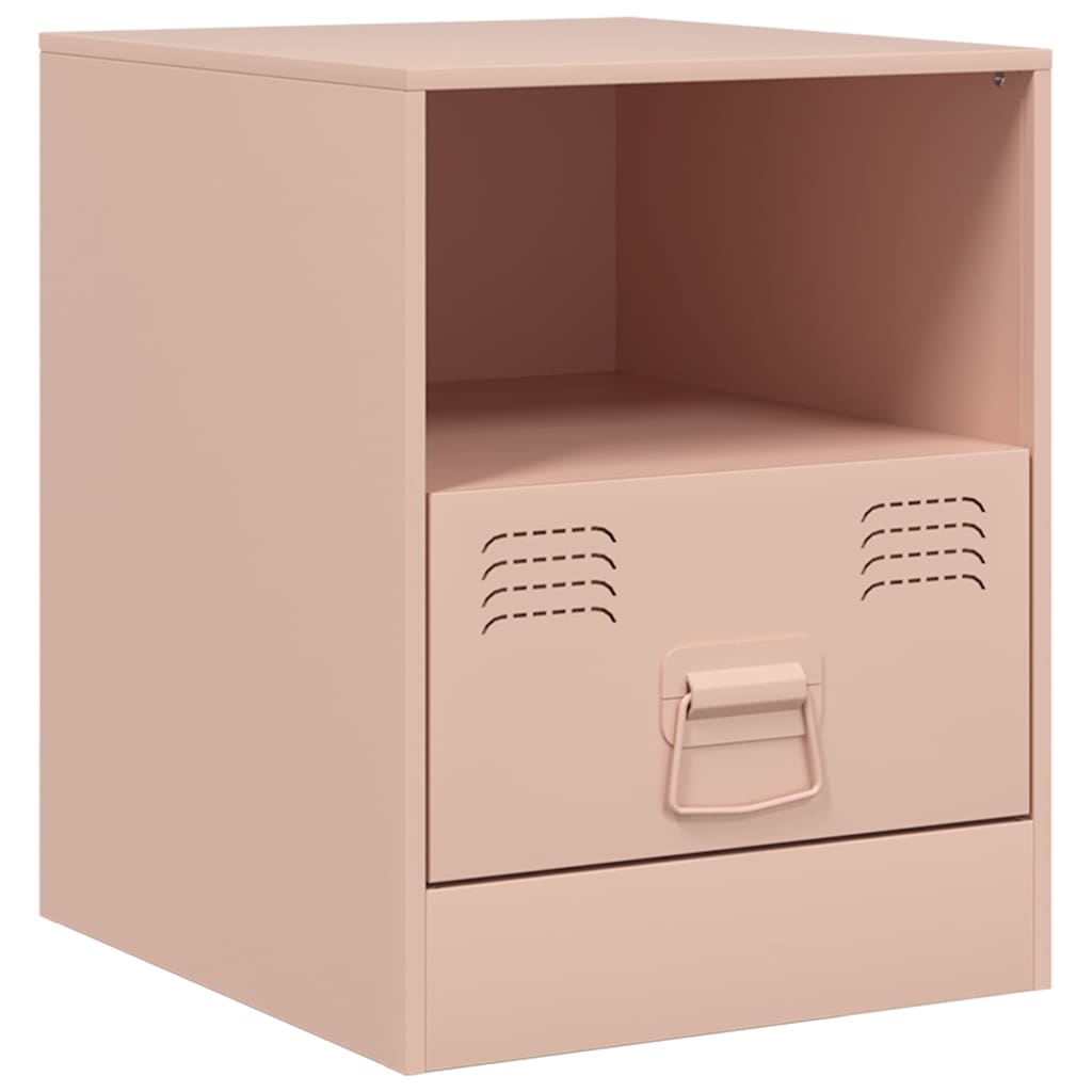 vidaXL Bedside Cabinet Pink 34,5x39x44 cm Steel