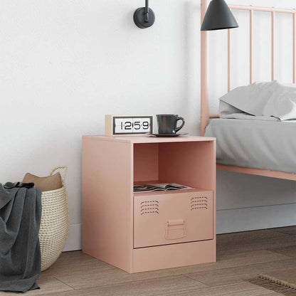 vidaXL Bedside Cabinet Pink 34,5x39x44 cm Steel