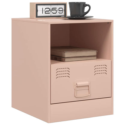 vidaXL Bedside Cabinet Pink 34,5x39x44 cm Steel