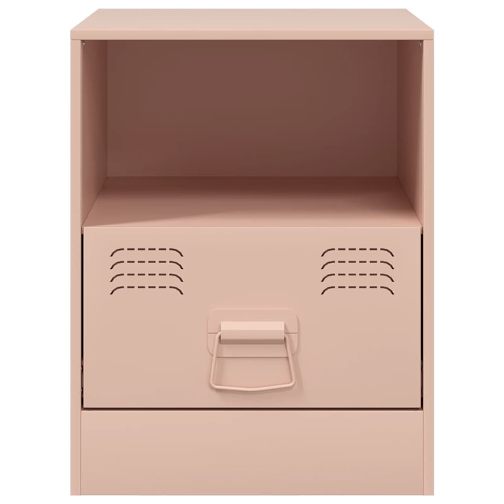 vidaXL Bedside Cabinet Pink 34,5x39x44 cm Steel