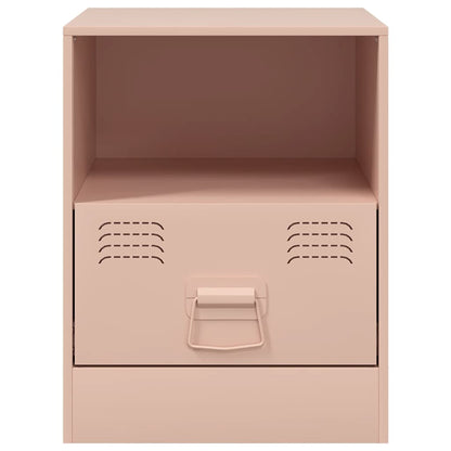 vidaXL Bedside Cabinet Pink 34,5x39x44 cm Steel