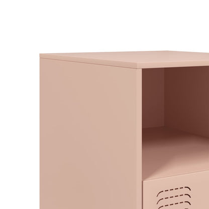 vidaXL Bedside Cabinet Pink 34,5x39x44 cm Steel