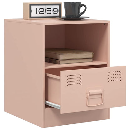 vidaXL Bedside Cabinet | Set of 2 | Pink | Cold-rolled steel | 34.5 x 39 x 44 cm
