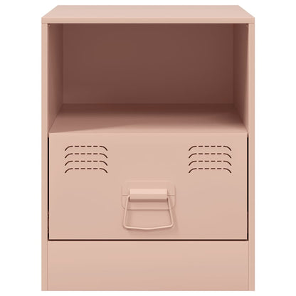 vidaXL Bedside Cabinet | Set of 2 | Pink | Cold-rolled steel | 34.5 x 39 x 44 cm