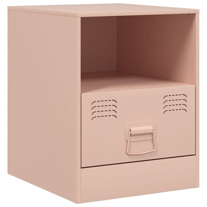 vidaXL Bedside Cabinet | Set of 2 | Pink | Cold-rolled steel | 34.5 x 39 x 44 cm