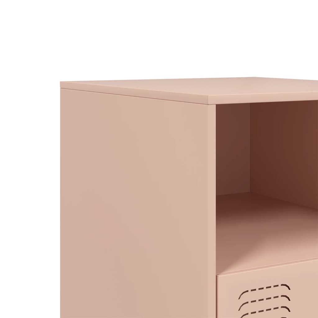 vidaXL Bedside Cabinet | Set of 2 | Pink | Cold-rolled steel | 34.5 x 39 x 44 cm