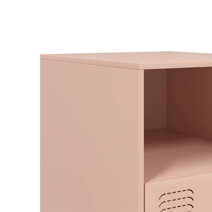 vidaXL Bedside Cabinet | Set of 2 | Pink | Cold-rolled steel | 34.5 x 39 x 44 cm
