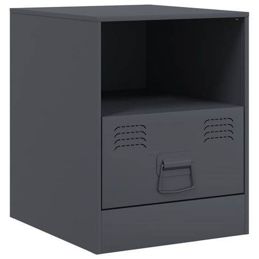 vidaXL Bedside Cabinet Anthracite 34,5x39x44 cm Steel