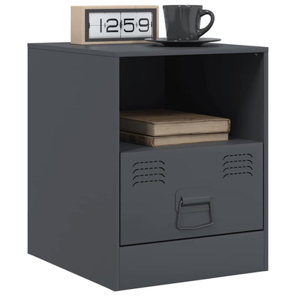 vidaXL Bedside Cabinet Anthracite 34.5x39x44 cm Steel