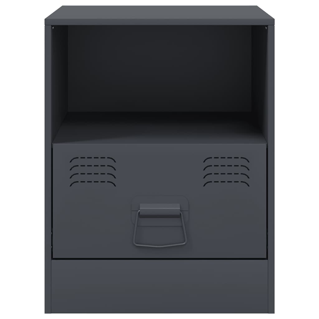 vidaXL Bedside Cabinet Anthracite 34.5x39x44 cm Steel