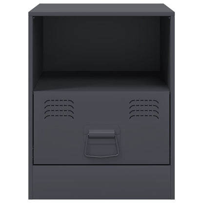 vidaXL Bedside Cabinet Anthracite 34.5x39x44 cm Steel