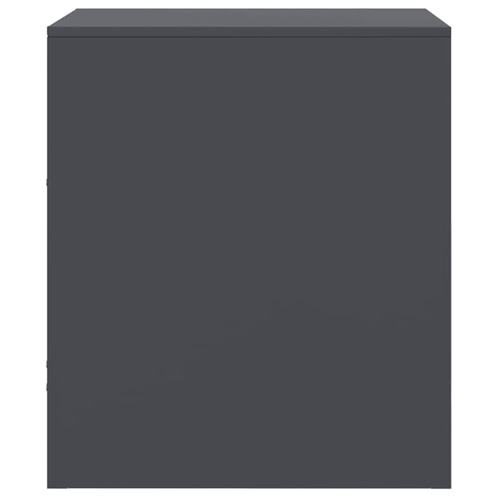 vidaXL Bedside Cabinet Anthracite 34.5x39x44 cm Steel