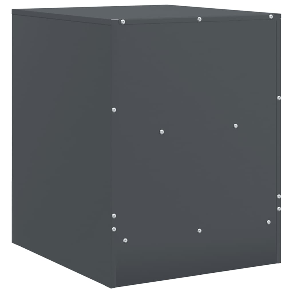 vidaXL Bedside Cabinet Anthracite 34,5x39x44 cm Steel
