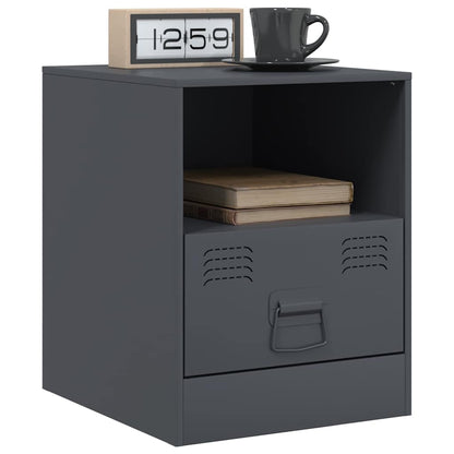 vidaXL Bedside Cabinet | Set of 2 | Anthracite | Cold-rolled steel