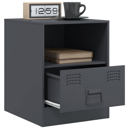 vidaXL Bedside Cabinet | Set of 2 | Anthracite | Cold-rolled steel