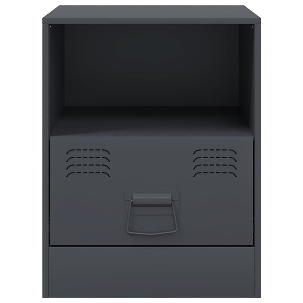 vidaXL Bedside Cabinets 2 pcs Anthracite 34,5x39x44 cm Steel